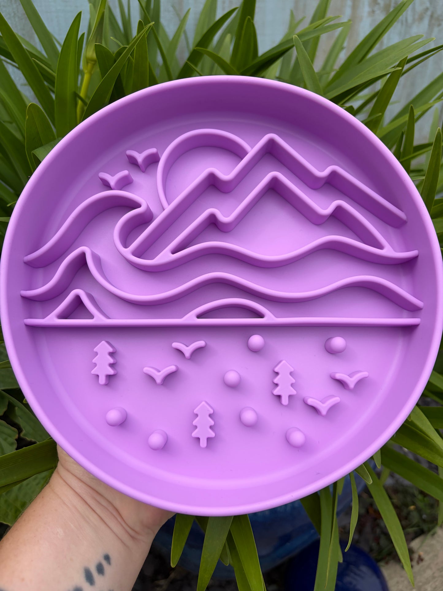 Purple Sun & Mountains Licki Mat & Slow Feeder