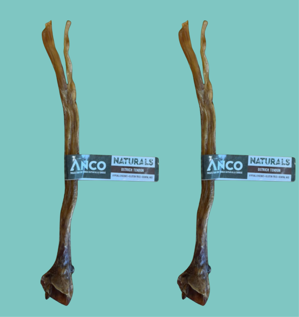 Natural Air Dried Ostrich Tendons Dog Chew