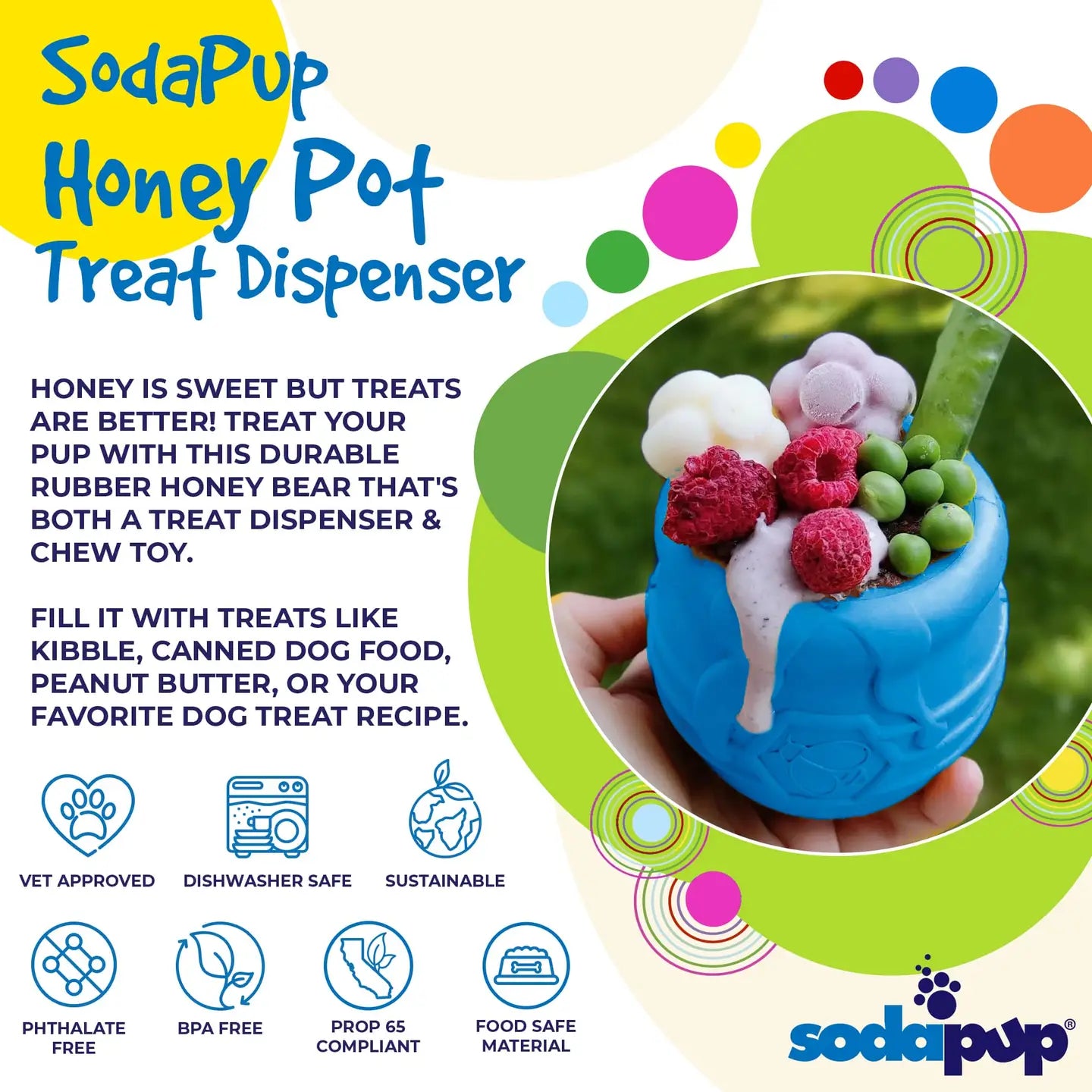 SodaPup HoneyPot Yellow Treat Dispenser XL