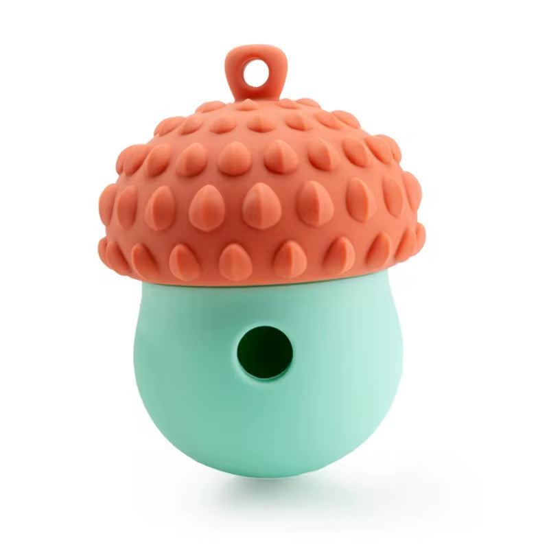 Blue & Orange Acorn Treat Dispenser & Enrichment Dog Toy