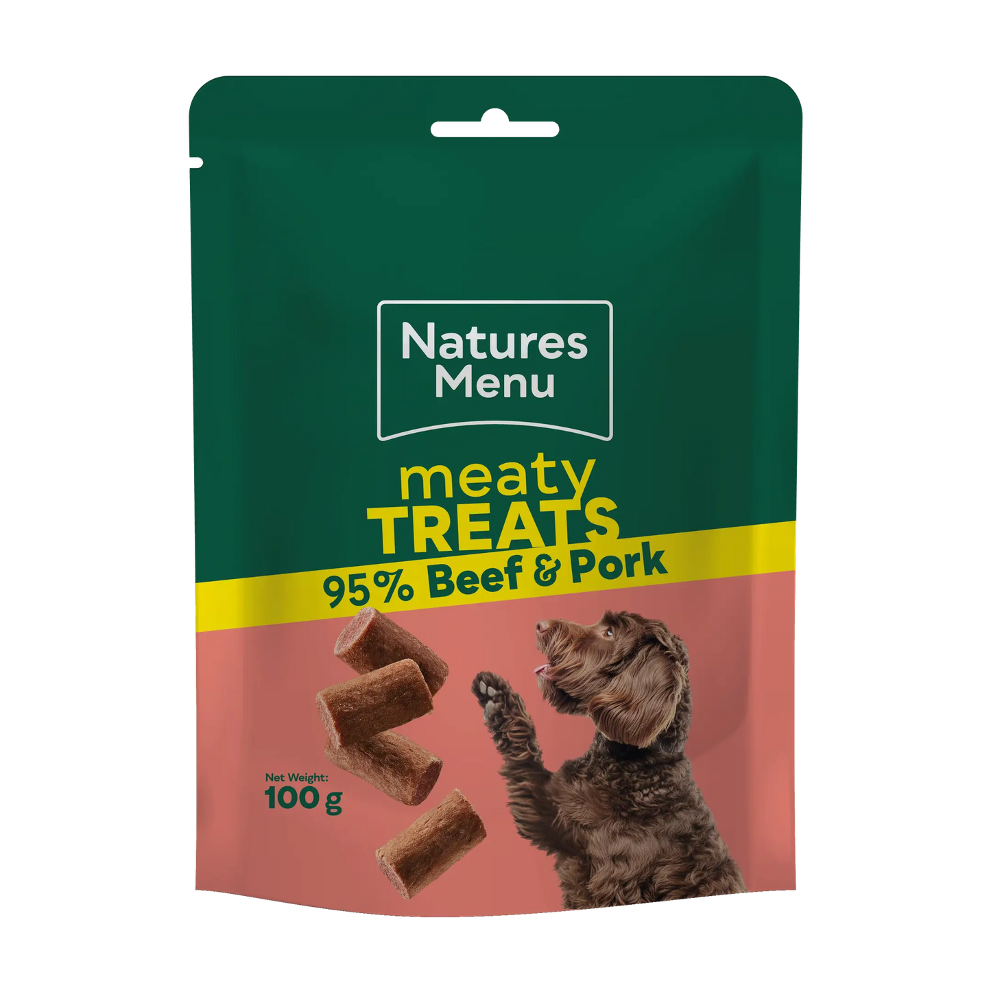Natures Menu Beef & Pork Meaty Treats For Dogs 100g