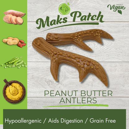 MaksPatch Large Antler Chew Peanut Butter