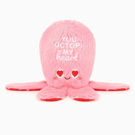Hugsmart Pet - Woof Love | You Octopi My Heart Plush Dog Toy Valentines