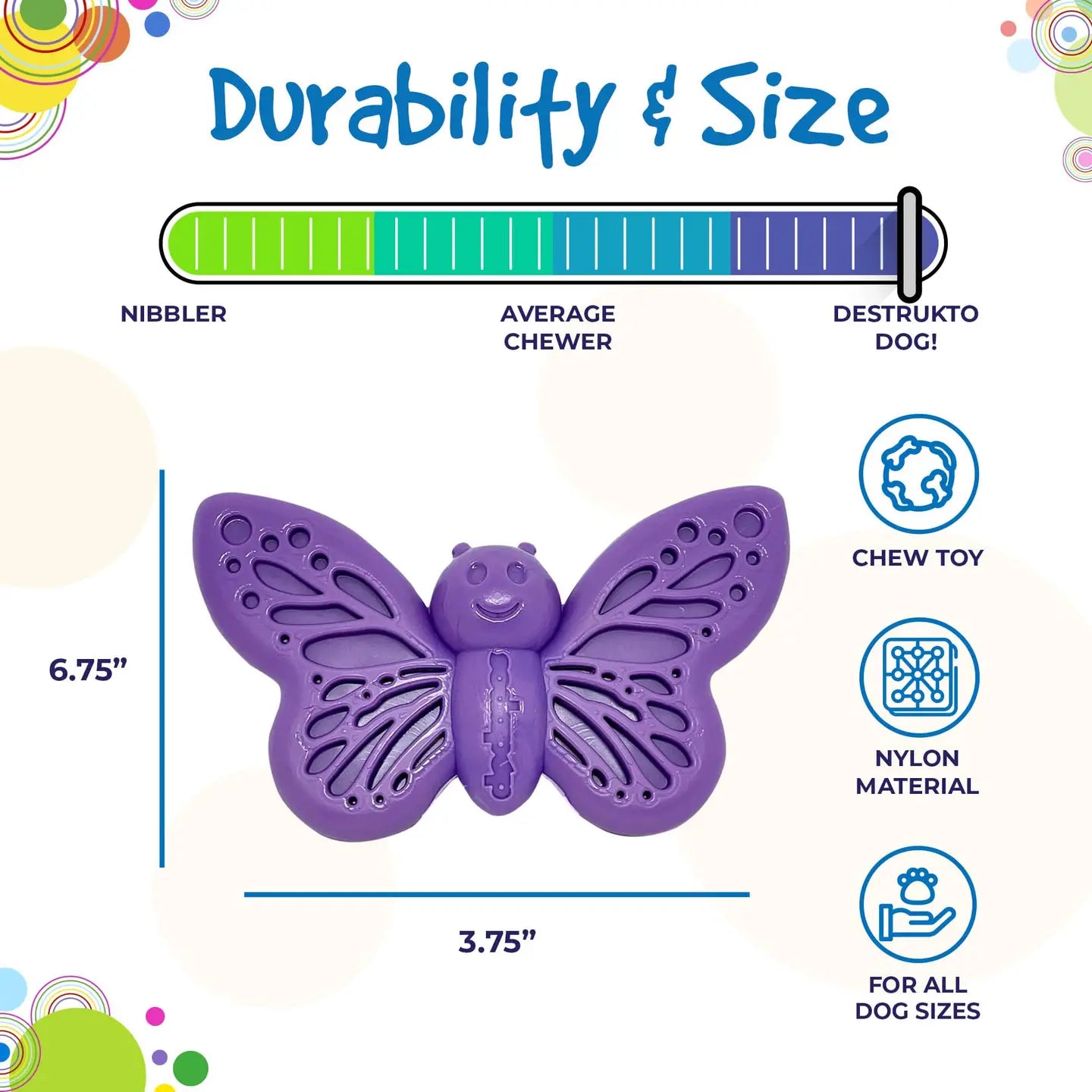 SodaPup Butterfly Nylon Dog Chew & Enrichment Toy