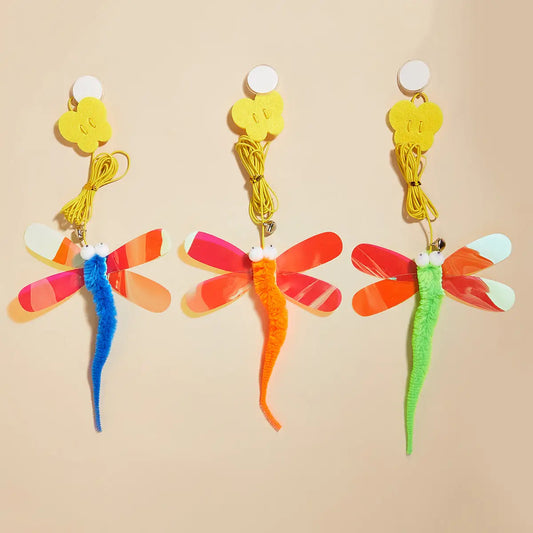 Hanging Dragonfly Cat Toy 3 Pack