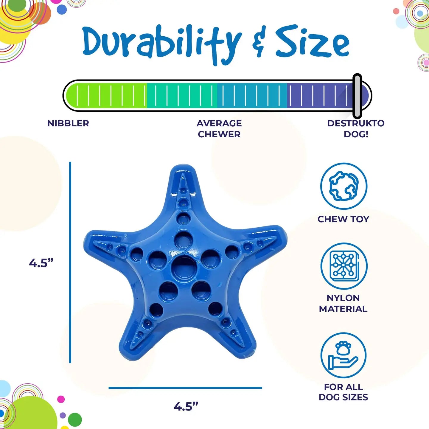 SodaPup Starfish Ultra Durable Nylon Dog Chew & Enrichment Toy
