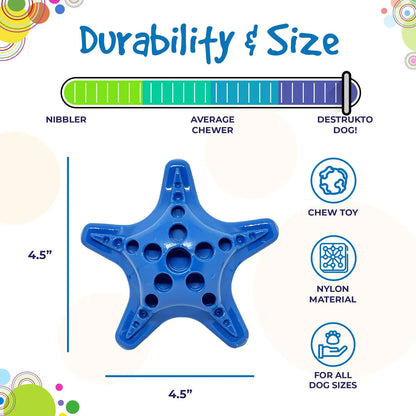 SodaPup Starfish Ultra Durable Nylon Dog Chew & Enrichment Toy