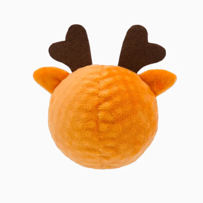 Christmas Reindeer Squeaky Ball Dog Toy