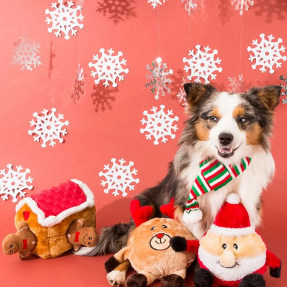 Reindeer Christmas Squeaky Dog Plush Toy