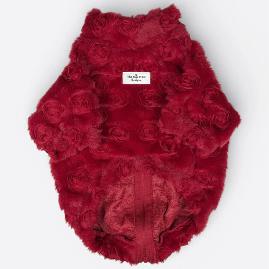 Paw Print Boutique Dog Fleece   The Roses Fleece - Red