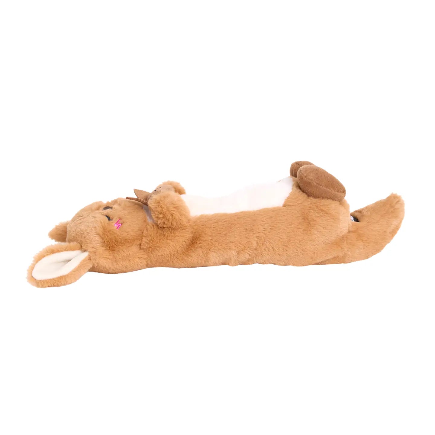 ZippyPaws Snooziez with Shhhqueaker Kangaroo Silent Squeaker Dog Toy