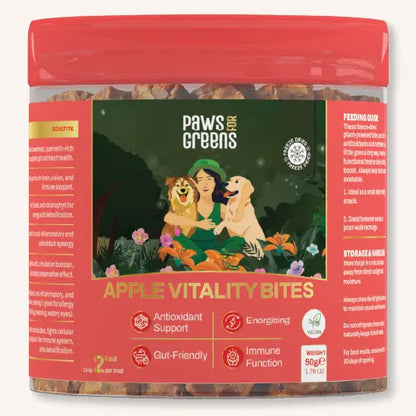 Pawfect Green Apple Vitality Bites - Freeze Dried Dog Treats  50g