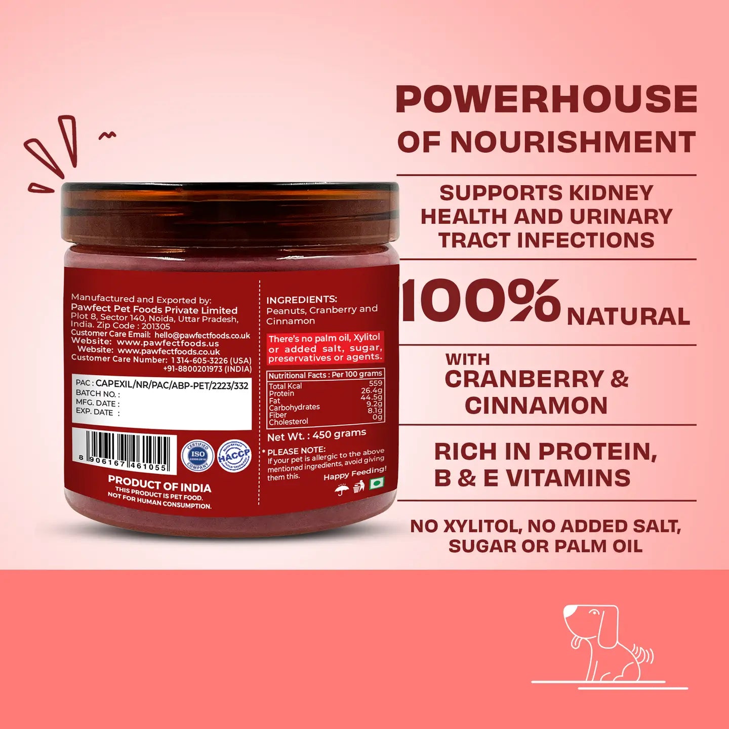 Festive Cranberry & Cinnamon Peanut Butter 275g