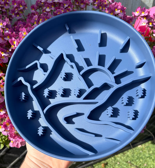 Dark Blue Mountain Dog Enrichment Slow Feeder & Licki Bowl