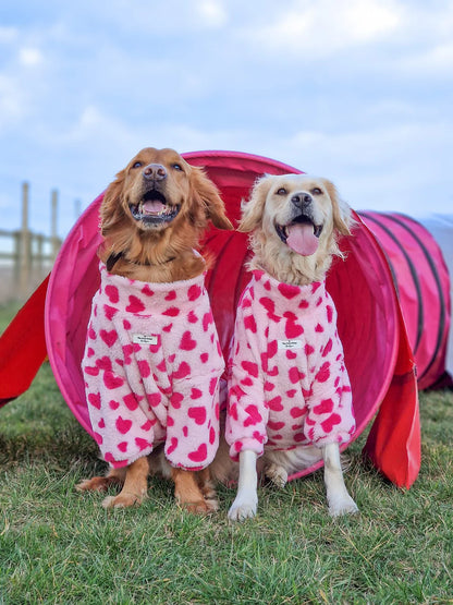 Paw Print Boutique Love Hearts Fluffy & Fabulous Fleece Size