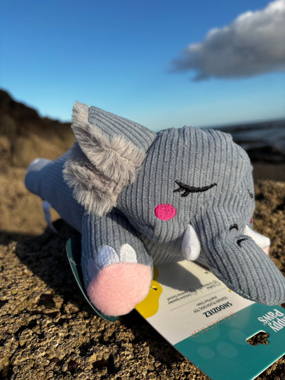 ZippyPaws Snooziez With Shhhqueaker - Silent Squeaker Toy For Dogs - Elephant