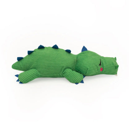 ZippyPaws Snooziez With Shhqueaker Alligator Silent Squeaker Dog Toy