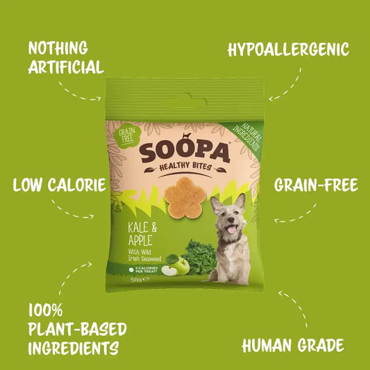 Soopa Kale & Apple Dog Treats 50g