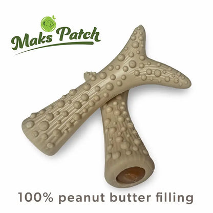 Maks Patch Peanut Butter Filled Antlers Small Pack Of 4 Natural Dog Treat