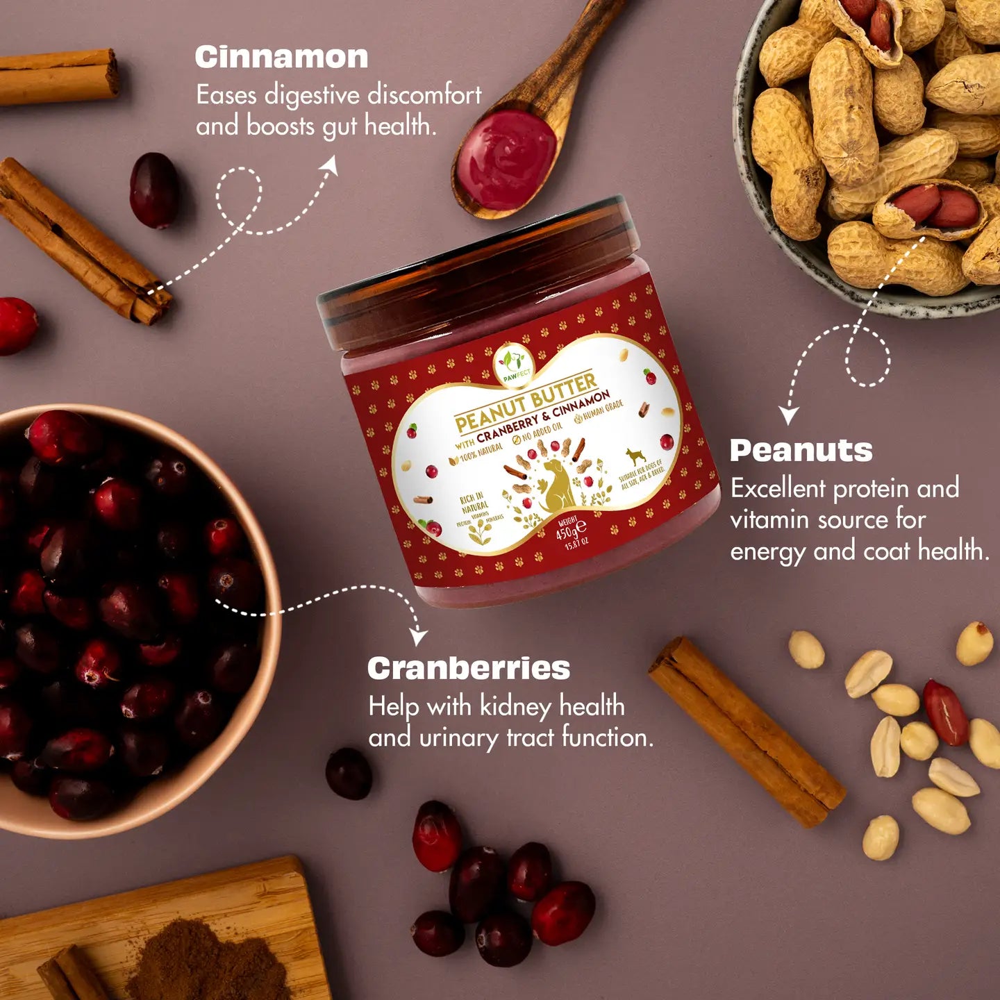 Festive Cranberry & Cinnamon Peanut Butter 275g