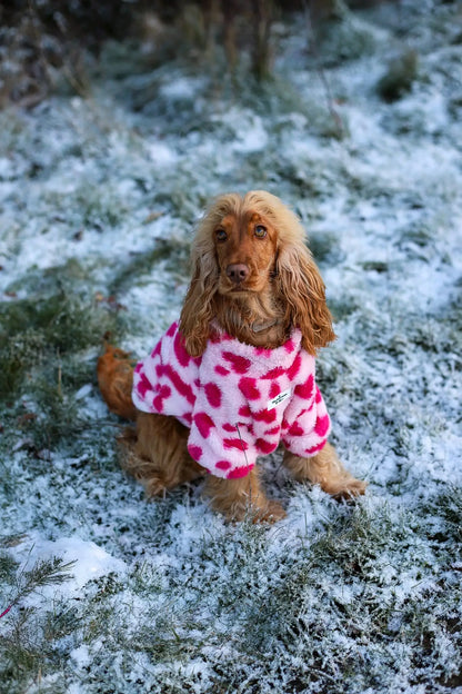 Paw Print Boutique Love Hearts Fluffy & Fabulous Fleece Size