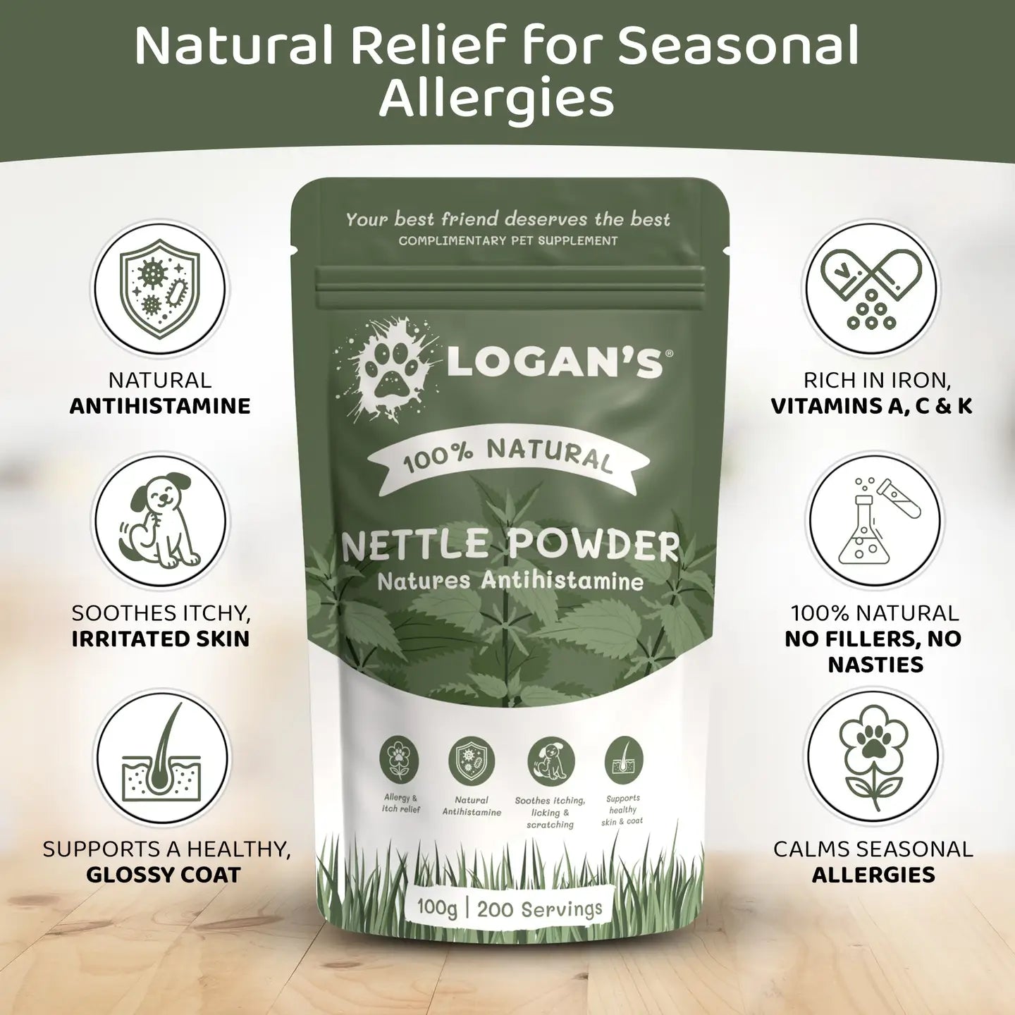 Logan’s Nettle Powder - Natures Antihistamine