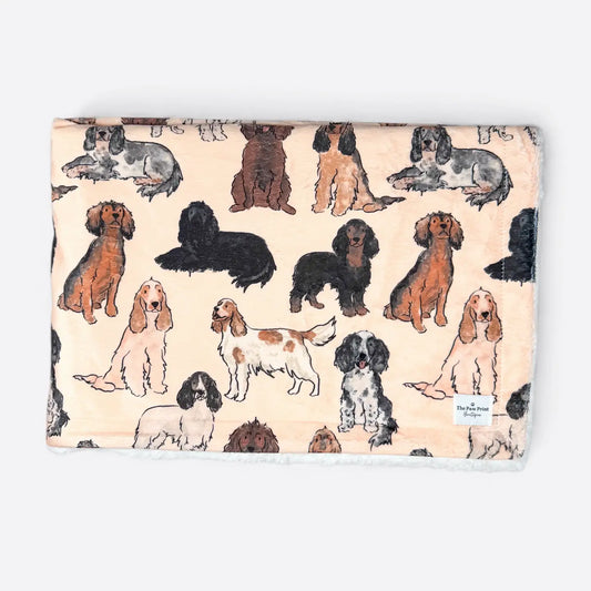 Paw Print Boutique Breed Design Dog Fleece Blankets