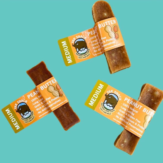Yak Snack Bar Natural Dog Chew Peanut Butter Medium