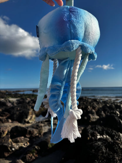 Eco Friendly JellyFish Plush & Rope Squeaky Tug Dog Toy