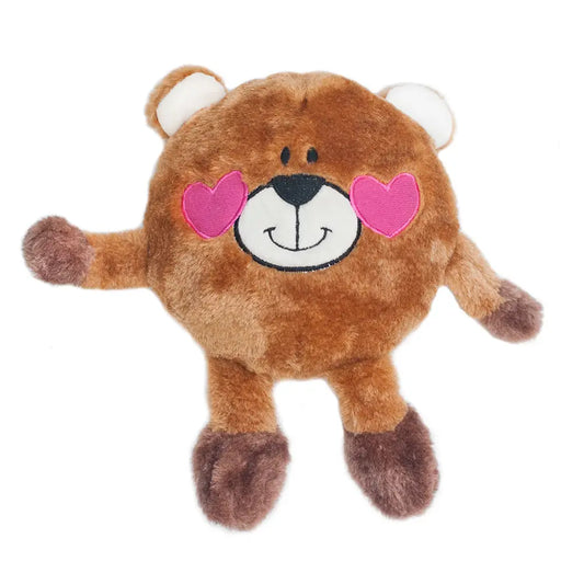 Brainey Bear In Love Squeaky Dog Toy
