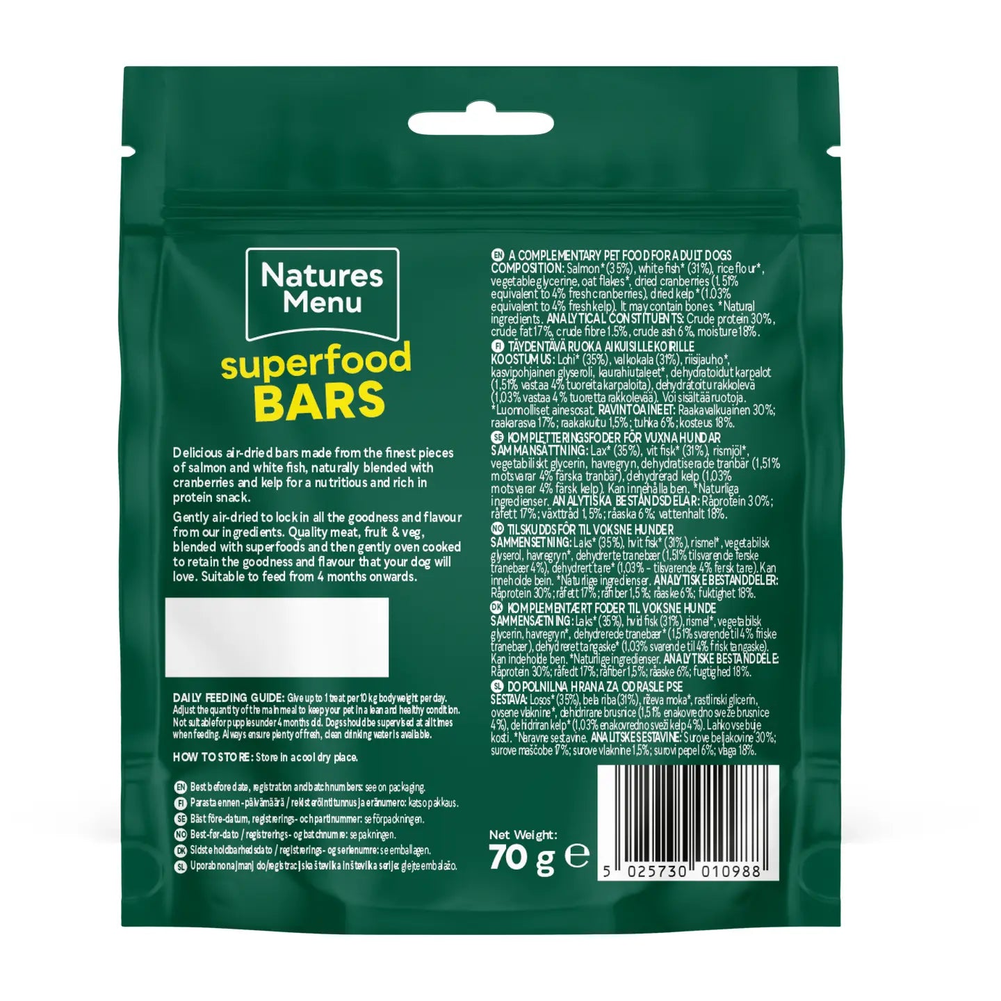 Natures Menu Fish SuperFood Bars For Dogs 70g