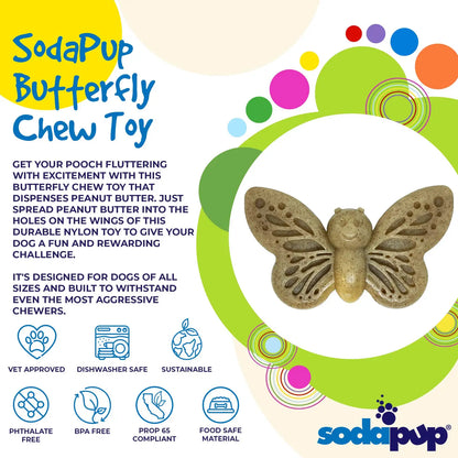 SodaPup Butterfly Nylon Dog Chew & Enrichment Toy