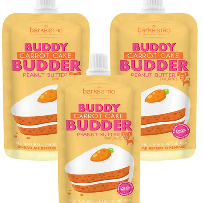 Bark Bistro Carrot Cake Buddy Budder Single Peanut Butter Squeeze Pouch 113g