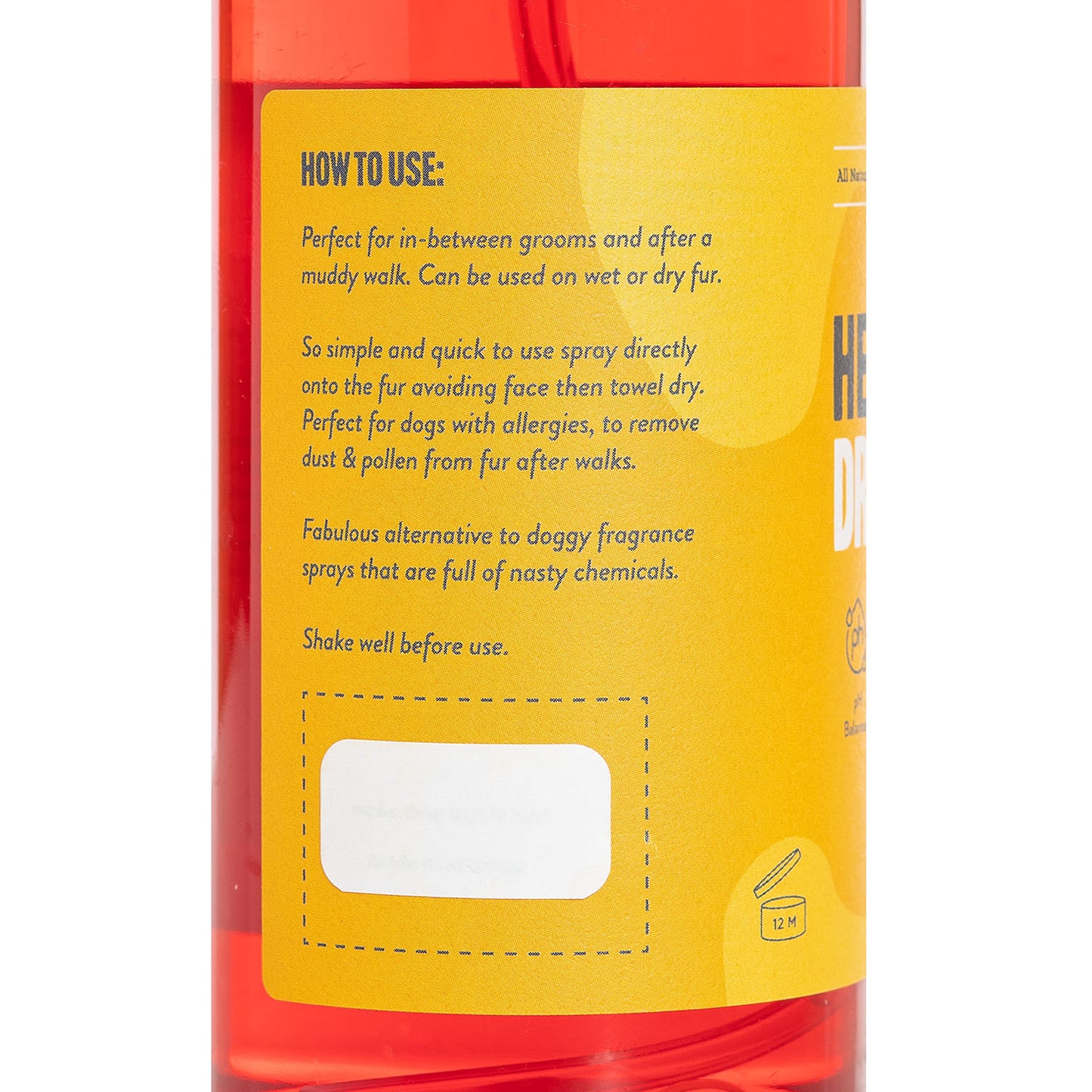 Herbal Dog Co Raspberry and Vanilla | Botanical Instant Freshening Dry Shampoo: The Effortless Bath in a Bottle Every Dog Owner Needs