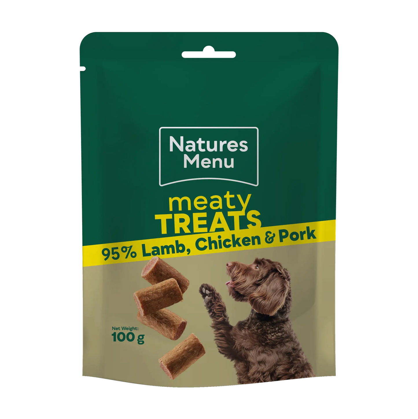 Natures Menu Meaty Treats For Dogs - Lamb, Chicken & Pork 100g