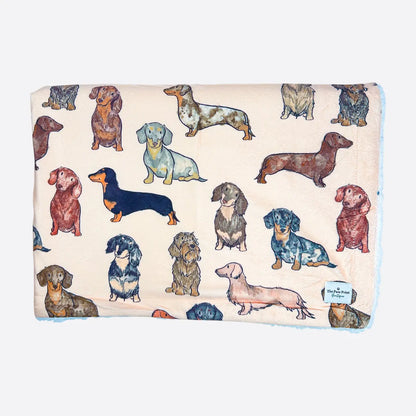 Paw Print Boutique Breed Design Dog Fleece Blankets
