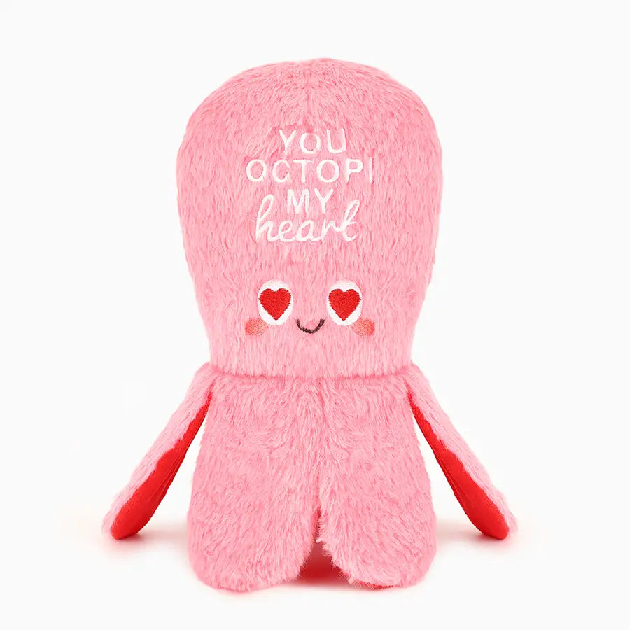 Hugsmart Pet - Woof Love | You Octopi My Heart Plush Dog Toy Valentines