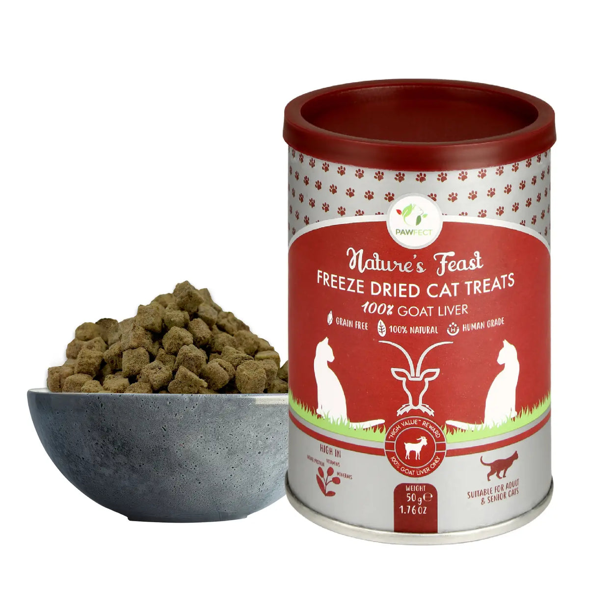 Pawfect Freeze Dried Goat Liver Treats For Cats 50g