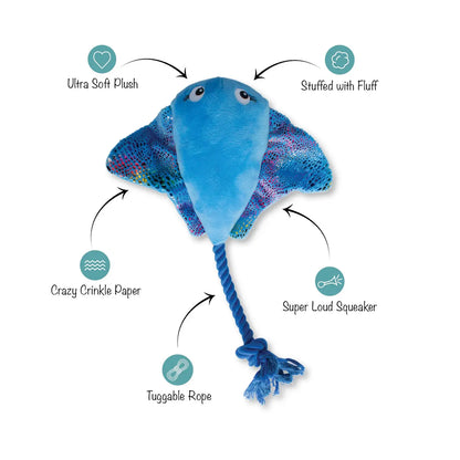 Sting Ray Plush & Rope Tug Dog Toy