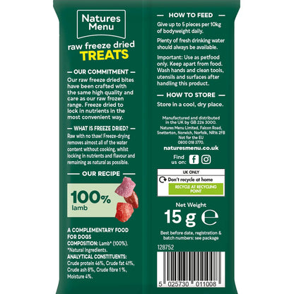Natures Menu Freeze Dried Lamb Bites 15g