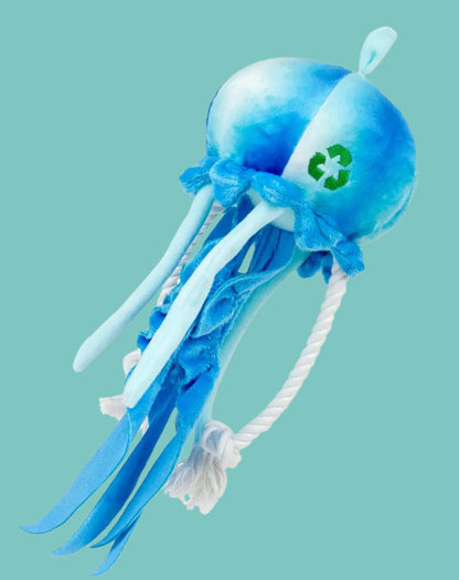 Eco Friendly JellyFish Plush & Rope Squeaky Tug Dog Toy