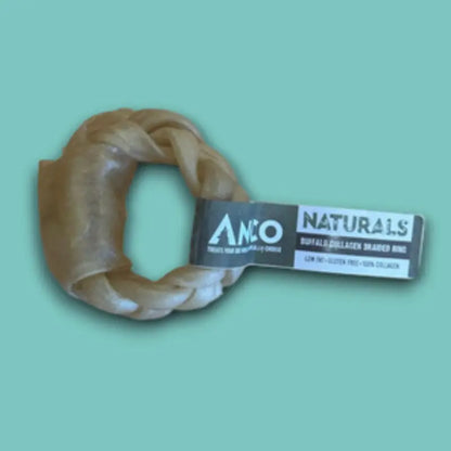 ANCO Natural Buffalo Collagen Braided Ring Dog Chew