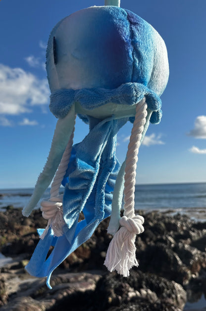 Eco Friendly JellyFish Plush & Rope Squeaky Tug Dog Toy