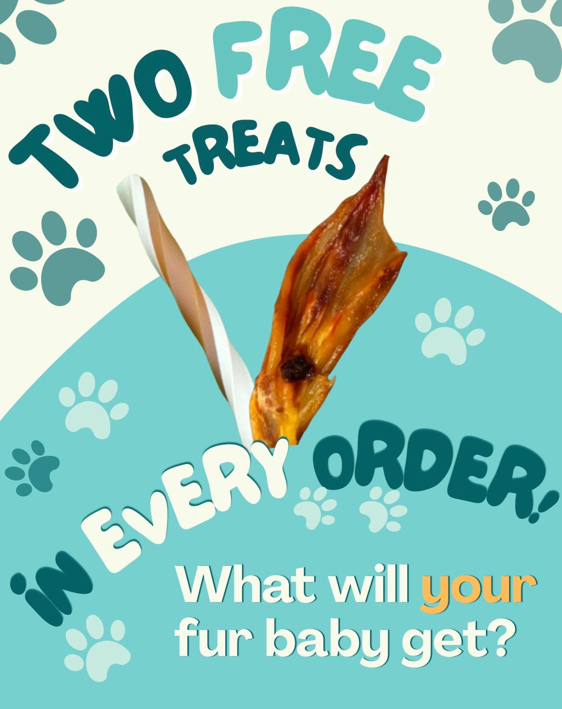 Natural Hairy Rabbit Ears Dog & Cat Treat