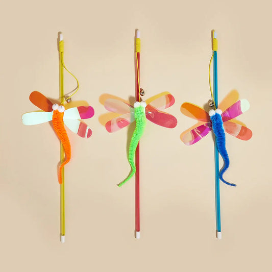 Dragonfly Cat Teaser Toy Orange