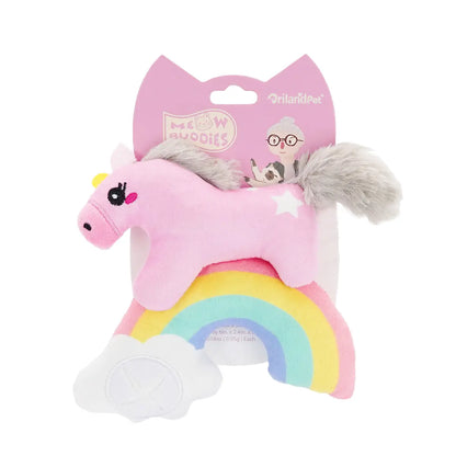 Orilandpet - Crazy Catcher | Unicorn & Rainbow Treat Dispenser & Squeaker- Cat Toy