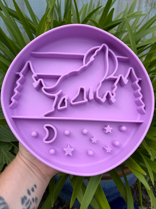 Wolf Purple Licki Mat & Slow Feeder