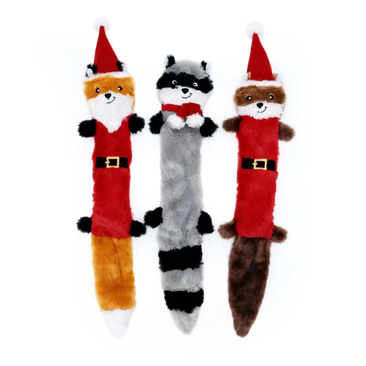 Festive Skinny Peltz Stuffing Free Dog Christmas Toys