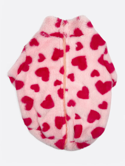Paw Print Boutique Love Hearts Fluffy & Fabulous Fleece Size