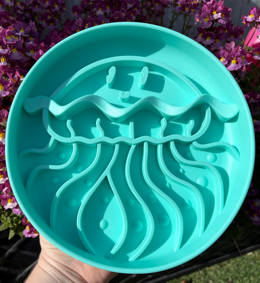 Blue Jellyfish Dog Enrichment Slow Feeder & Licki Bowl